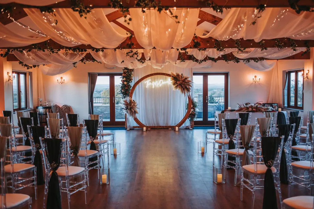 The Big Hall arranged for an indoor wedding ceremony